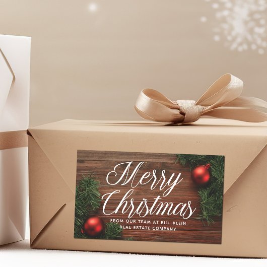 Elegant Company Merry Kerstmis Modern Custom Gift Rechthoekige Sticker