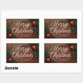 Elegant Company Merry Kerstmis Modern Custom Gift Rechthoekige Sticker (Vel)