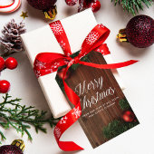 Elegant Company Merry Kerstmis Modern Custom Wood Cadeaulabel