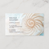 Elegant Conch Coastal Visitekaartje (Achterkant)