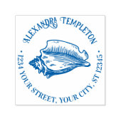 Elegant Conch Shell #2 Beachy Name Address Zelfinktende Stempel (Design)