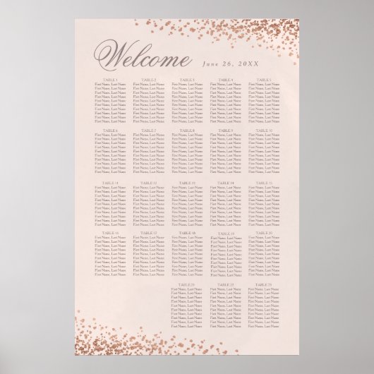 Elegant confetti | 20 + Tafelbruiloft Poster (Voorkant)