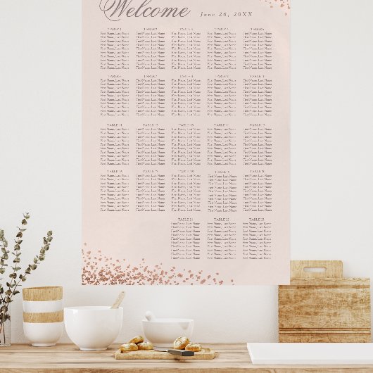 Elegant confetti | 20 + Tafelbruiloft Poster (Keuken)