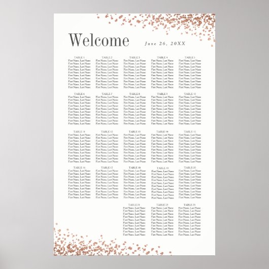 Elegant confetti | 20 + Tafelhuwelijk Poster (Voorkant)