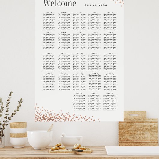 Elegant confetti | 20 + Tafelhuwelijk Poster (Keuken)