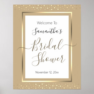 Elegant Confetti Bruiloft Feest Welkomstbord Poster