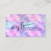 Elegant Confetti Holographic Iridescent Kortingskaartje (Voorkant)