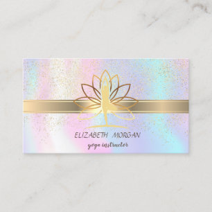 Elegant Confetti,Lotus,Holografische Yoga Visitekaartje