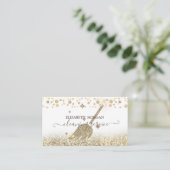 Elegant Confetti Maid Cleaning Gold Glitter Visitekaartje (Staand voorkant)