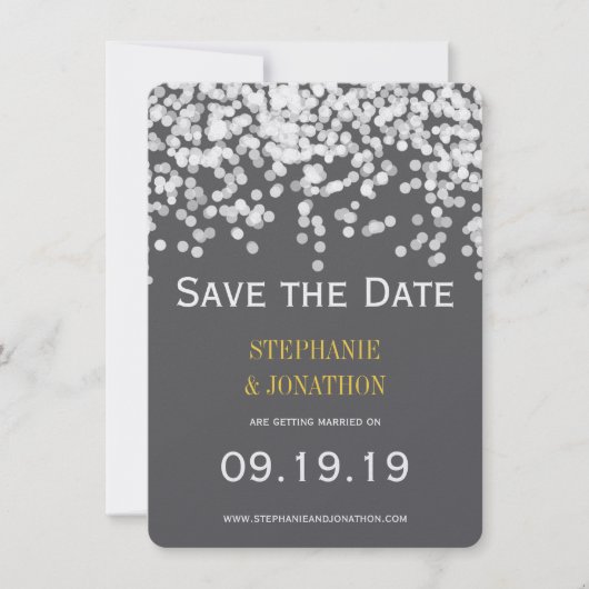 Elegant Confetti Om het even welke Kleur getoond G Save The Date (Voorkant)