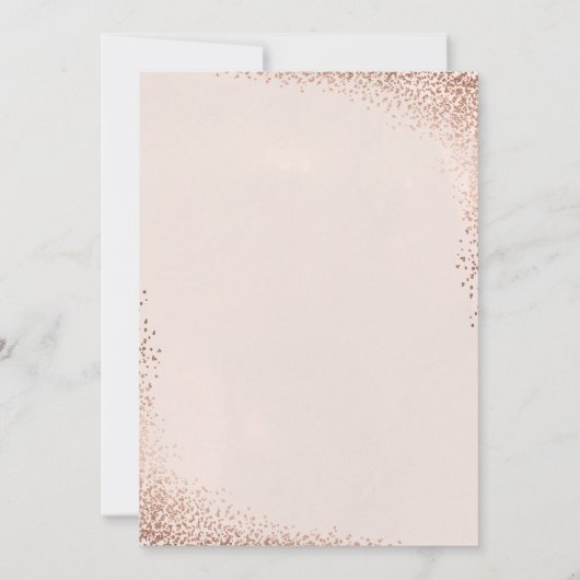 Elegant Confetti Roos Gold Engagement Party Kaart (Achterkant)