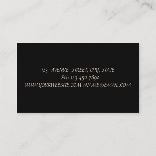 Elegant Confetti, schaar, haardroger Alcohol inkt Visitekaartje (Achterkant)