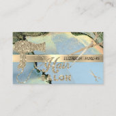 Elegant Confetti, schaar, haardroger Alcohol inkt Visitekaartje (Voorkant)