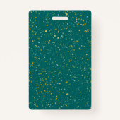 Elegant Confetti Space - Blauwgroen groen & goud, Badge (Achterkant)