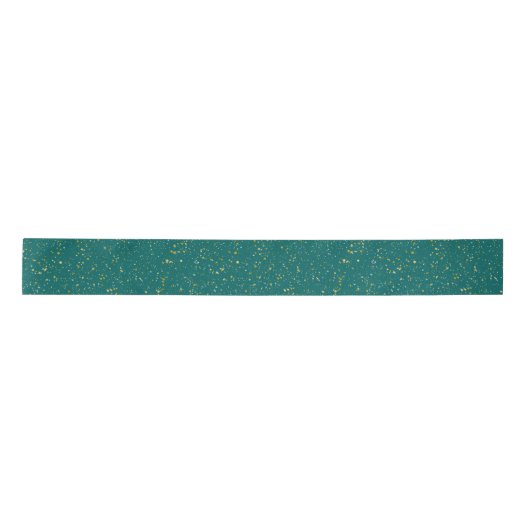 Elegant Confetti Space - Blauwgroen groen & goud, Satijnen Lint (Voorkant)