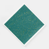 Elegant Confetti Space - Blauwgroen groen & goud,  Servet (Hoek)