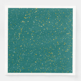 Elegant Confetti Space - Blauwgroen groen & goud,  Servet