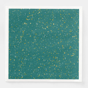 Elegant Confetti Space - Blauwgroen groen & goud,  Servet