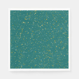 Elegant Confetti Space - Blauwgroen groen & goud,  Servetten