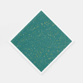 Elegant Confetti Space - Blauwgroen groen & goud, Servetten (Hoek)