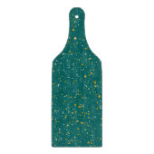 Elegant Confetti Space - Blauwgroen groen & goud, Snijplank (Voorkant)