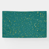 Elegant Confetti Space - Blauwgroen groen & goud,  Spandoek (Horizontaal)