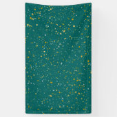 Elegant Confetti Space - Blauwgroen groen & goud,  Spandoek (Verticaal)