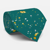 Elegant Confetti Space - Blauwgroen groen & goud, Stropdas (Opgerold)