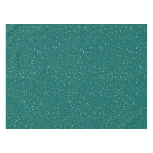 Elegant Confetti Space - Blauwgroen groen & goud, Tafelkleed (Voorkant (Horizontaal))