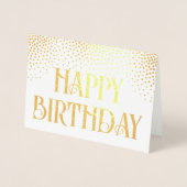 Elegant Confetti Stijlvol Happy Birthday Folie Kaarten (Voorkant)