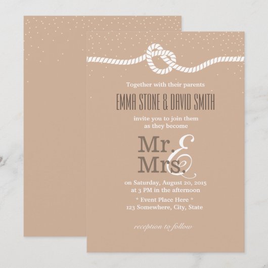 Elegant Confetti Stippen die de knoop vastbinden Kaart (Voorkant / Achterkant)