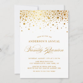 Elegant Confetti Stippen Gold Foil Family Reunion Kaart