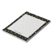 Elegant Confetti Stippen voor zwarte en goudolie Notitieblok (Linkerzijde)
