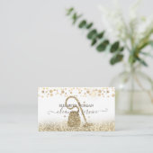 Elegant Confetti Vacuümreiniger Glitter Visitekaartje (Staand voorkant)