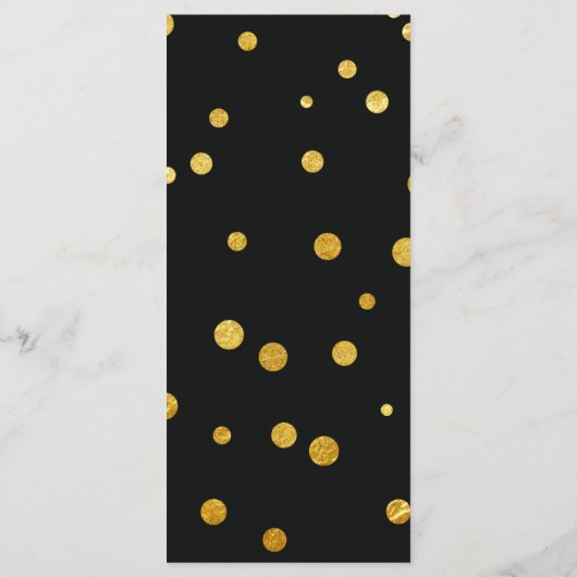 Elegant Confetti verjaardagsfeestje menu (Achterkant)