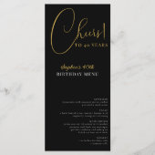 Elegant Confetti verjaardagsfeestje menu (Voorkant)