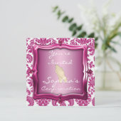 Elegant CONFIRMATION Damask Design INVITATIONS Kaart (Staand voorkant)