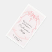 Elegant Confirmation Party Pink Bow Ribbon Custom Servet (Hoek)