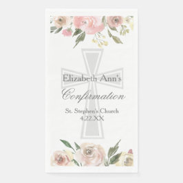 Elegant Confirmation Party Pink Floral Custom Servet