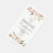 Elegant Confirmation Party Pink Floral Custom Servet (Hoek)