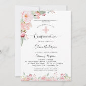 Elegant Confirmation Roos Gold, Mint Floral, Verse Kaart (Voorkant)