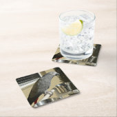 Elegant Congo African Grey Parrot op standaard Kartonnen Onderzetters (Insitu)