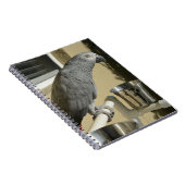 Elegant Congo African Grey Parrot op standaard Notitieboek (Rechterzijde)