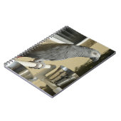 Elegant Congo African Grey Parrot op standaard Notitieboek (Linkerzijde)