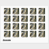 Elegant Congo African Grey Parrot op standaard Vierkante Sticker (Vel)