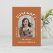 Elegant congraten afstuderen foto-aankondigingskaa (Staand voorkant)