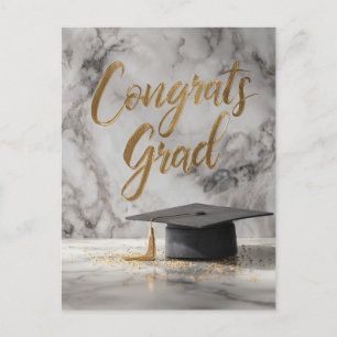 Elegant "Congrats Afstudeerder" met afstudeerdop Feestdagenkaart