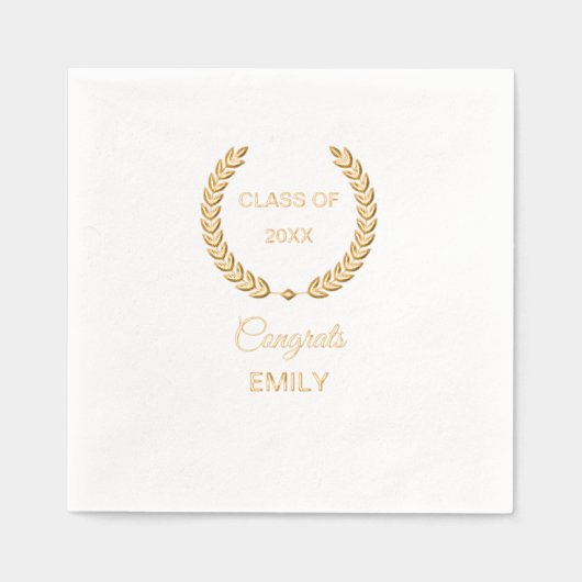 Elegant "Congrats" Afstuderen Folie Servetten (Voorkant)