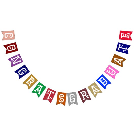 Elegant Congrats Afstuderen Pet, Diploma Kleurrijk Vlaggetjes (Alle)