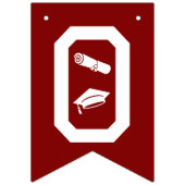 Elegant Congrats Afstuderen Pet, Diploma Kleurrijk Vlaggetjes (Tweede vlag)